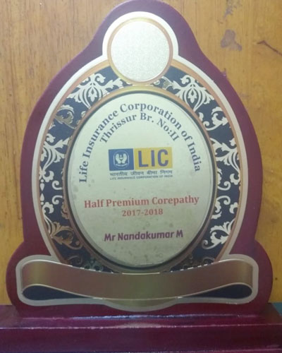 nandakumar lic financial planner half crorepathy awards